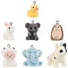 5Pcs Flocky Resin Pendants FIND-YW0009-13-2