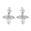 Brass Micro Pave Cubic Zirconia Pendants KK-C107-18B-P-1