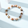 Natural Shoushan Stone & Picture Jasper & Glass Beads Stretch Bracelets for Women Men BJEW-P398-01A-3
