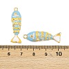 Alloy Enamel Pendant Rhinestone Settings ENAM-H002-01G-03-3
