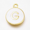 Brass Enamel Pendants KK-H103-01G-G-1