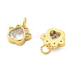 Brass Pave Cubic Zirconia Pendants KK-R229-12G-2