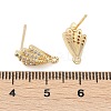 Brass Micro Pave Cubic Zirconia Stud Earring Findings KK-Z094-13G-3