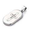 304 Stainless Steel Micro Pave Cubic Zirconia Pendants STAS-U043-25P-2