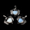 Opalite Heart Pendants KK-K331-01AS-03-1