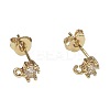 Brass Micro Pave Clear Cubic Zirconia Stud Earring Findings LS-ZIRC-L098-042G-1
