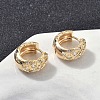 Brass Clear Cubic Zirconia Rhombus Hoop Earrings EJEW-D320-04G-3