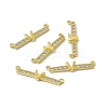 Rack Plating Brass Micro Pave Clear Cubic Zirconia Connector Charms KK-C007-37G-V-1