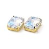 Rectangle Octagon Shape Sew on Glass Rhinestone DIY-E062-01G-04-3