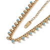 304 Stainless Steel Enamel Chain Necklaces NJEW-P302-03G-3