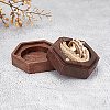 Hexagon Wooden Finger Ring Boxes CON-WH0085-66-2