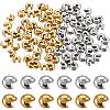 200Pcs 2 Colors Brass Crimp Beads Covers KK-SP0001-88-1