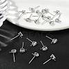 SHEGRACE Brass Clear Cubic Zirconia Teardrop Stud Earring Findings XGR0104P-116P-4