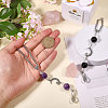 2Pcs Natural Black Onyx & Amethyst & Glass Car Rearview Mirror Pendant Decoration HJEW-CA00066-3
