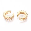 Brass Micro Pave Clear Cubic Zirconia Cuff Earrings EJEW-T047-56G-2