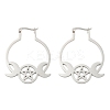 Tarnish Resistant 304 Stainless Steel Hoop Earrings for Women EJEW-F338-01P-1