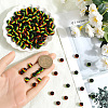 200Pcs Ghana Jamaica Reggae Stripe Resin Beads RESI-SP0001-05-3