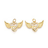 Brass Micro Pave Cubic Zirconia Pendants ZIRC-T016-03G-1