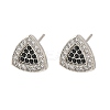 Brass Micro Pave Cubic Zirconia Stud Earrings for Women EJEW-G428-11P-03-4