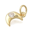 Brass Micro Pave Cubic Zirconia Charms KK-D431-020B-G-2