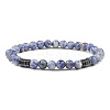 6mm Natural Blue Spot Jasper Round Beaded Stretch Bracelets NA0415-6-1