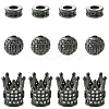 12Pcs 3 Styles Brass Micro Pave Cubic Zirconia Beads ZIRC-YW0001-31B-1