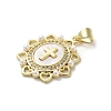 Brass Pave Shell Pendants KK-I708-17F-G-2