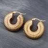 Ion Plating(IP) Chunky Vintage Grooved Hoop Earrings for Women EJEW-O096-52G-2