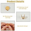 12Pcs 304 Stainless Steel Cuff Earrings EJEW-HS0001-28G-4