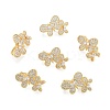 Brass Pave Clear Cubic Zirconia Twister Clasps KK-A165-06G-2