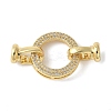 Brass Pave Clear Cubic Zirconia Fold Over Clasps KK-M320-24G-1