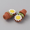 Sunflower Flowerpot Food Grade Eco-Friendly Silicone Beads SIL-TAC0002-20E-2