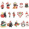 30Pcs 15 Styles Christmas Alloy Enamel Pendants XMAS-FS0001-01-1