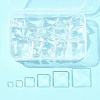 48Pcs 6 Styles Transparent Square Glass Cabochons GGLA-FS0001-06-7