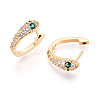 Brass Micro Pave Cubic Zirconia Snake Hoop Earrings EJEW-T048-32G-3
