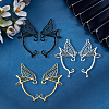 6Pcs 3 Colors Alloy Butterfly Wing Stud Earrings EJEW-GO0003-01-4