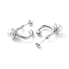 304 Stainless Steel Stud Earrings EJEW-D095-11P-2