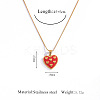304 Stainless Steel Enamel Red Geometric Pendant Necklaces FS-WGE6FD0-07-1