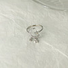 Star & Moon Rhodium Plated 925 Sterling Silver Micro Pave Clear Cubic Zirconia Cuff Rings FS-WGB6FCD-01-2