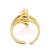 Cubic Zirconia Oval Open Cuff Ring RJEW-E046-20G-2