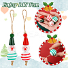 DIY Christmas Snowman Wood Pendant Decoration Making Kit DIY-GA0006-47-3