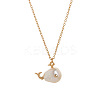 Natural Baroque Keshi Pearl Fish Pendant Brass Chain Necklaces FS-WGF6066-03-1