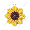 2Pcs Beaded Sunflower Charms PALLOY-SZ00061-1