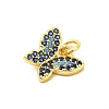 Real 18K Gold Plated Rack Plating Brass Micro Pave Cubic Zirconia Pendants Charms KK-S396-01I-2