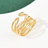 304 Stainless Steel Adjustable Open Cuff Rings for Women RJEW-K299-02G-2