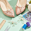 MAYJOYDIY US 4Pcs Flower Plastic Imitation Pearl Shoe Decorations FIND-MA0001-01-4