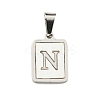 304 Stainless Steel Pave Natural White Shell Pendants STAS-S130-03P-N-1