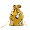 Printed Cotton Imitation Burlap Packing Pouches Drawstring Bags PW-WG7B662-17-1