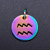 Rainbow Color Ion Plating(IP) 201 Stainless Steel Charms STAS-Q201-JN166-11-1