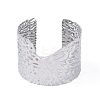 Non-Tarnish 304 Stainless Steel Textured Wide Open Cuff Bangles for Women BJEW-S155-05P-2